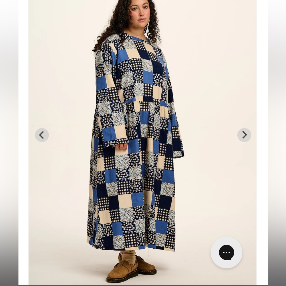 Lucy & Yak Micah Midi Dress Inked Blue 16/12
